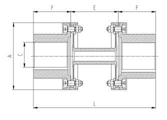 高速膜片联轴器尺寸图